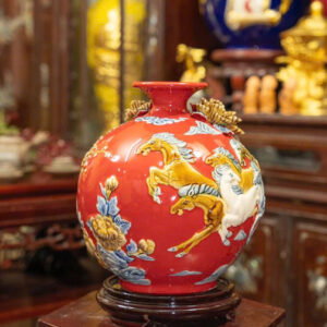 Bình Hút Tài Lộc Mã Đáo Thành Công Đắp Nổi 7 Binh hut tai loc Ma dao thanh cong dap noi 5