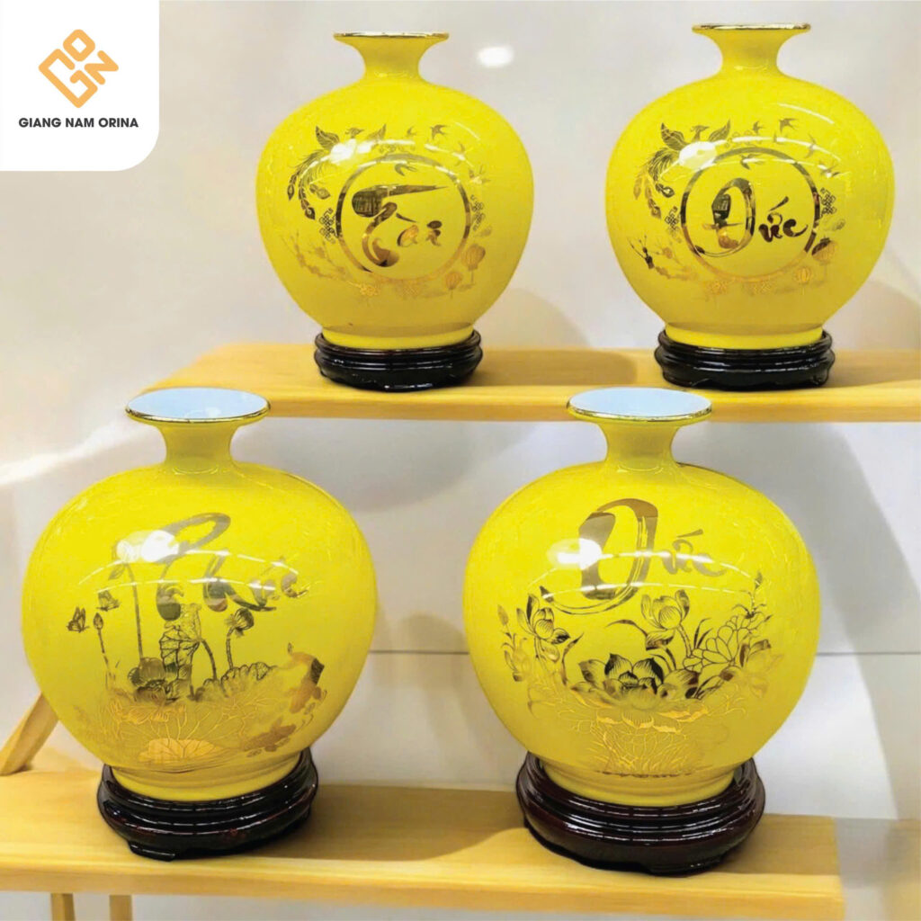Bình tài lộc vẽ vàng đẹp Bình tài lộc vẽ vàng đẹp