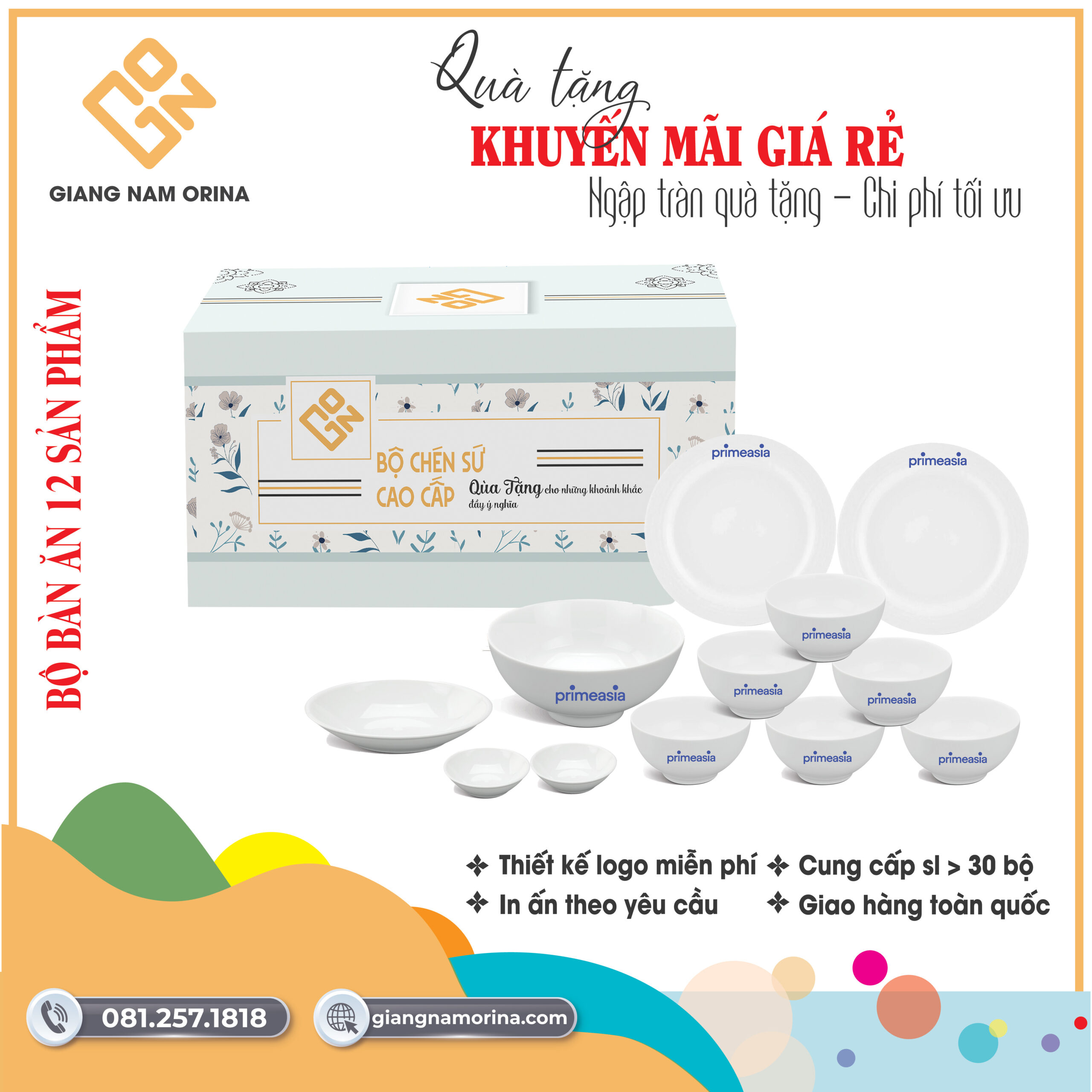 Bộ Bàn Ăn Sứ 12 Sản Phẩm 1 Bộ Bàn Ăn Sứ 12 Sản Phẩm