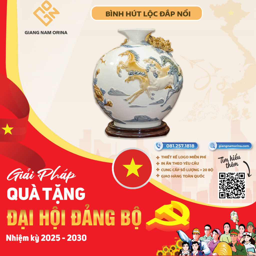 Bình hút lộc đắp nổi