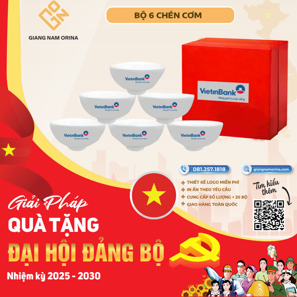 Bộ 6 chén cơm in logo
