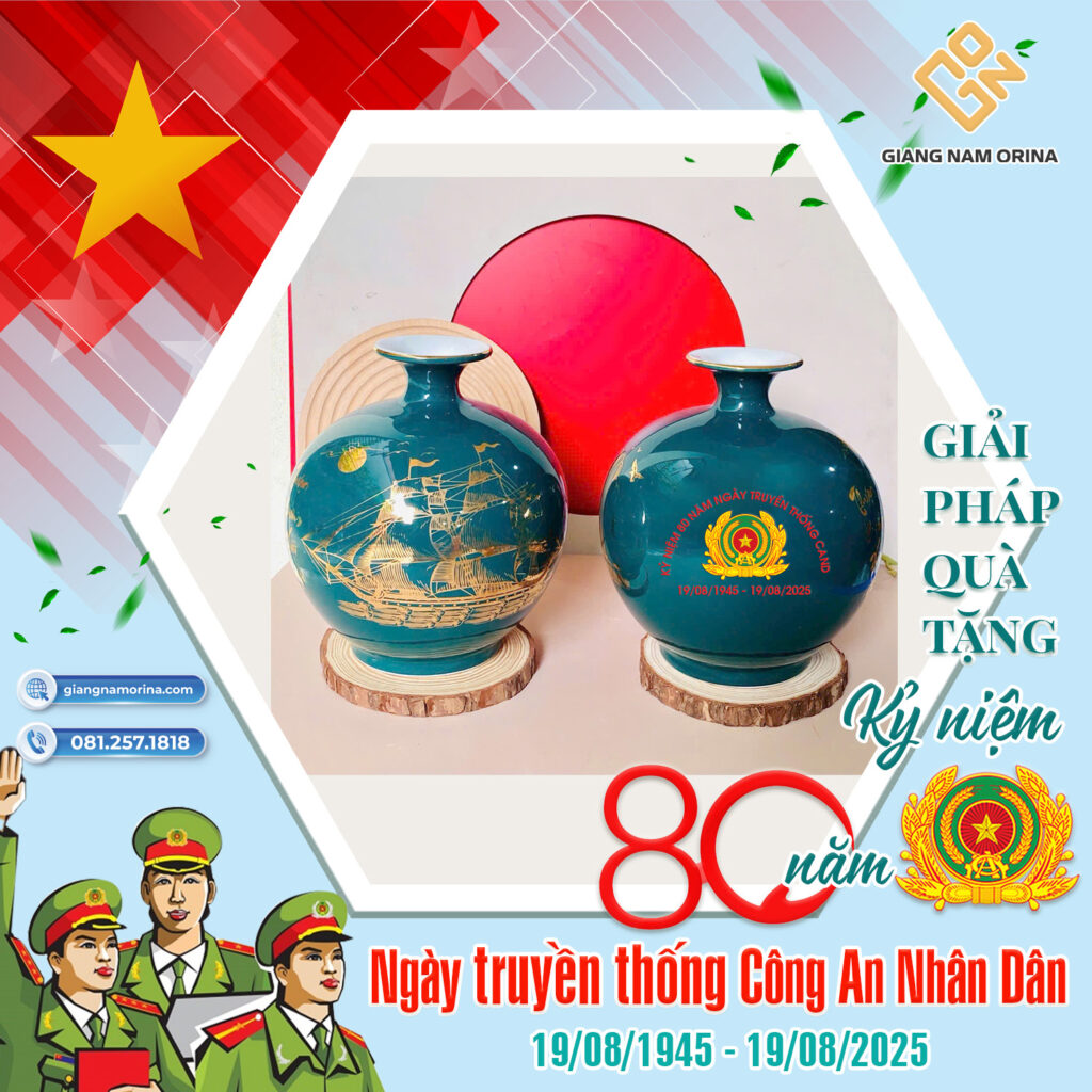 Một số hình ảnh sản phẩm quà tặng kỉ niệm công an nhân dân đẹp nhất