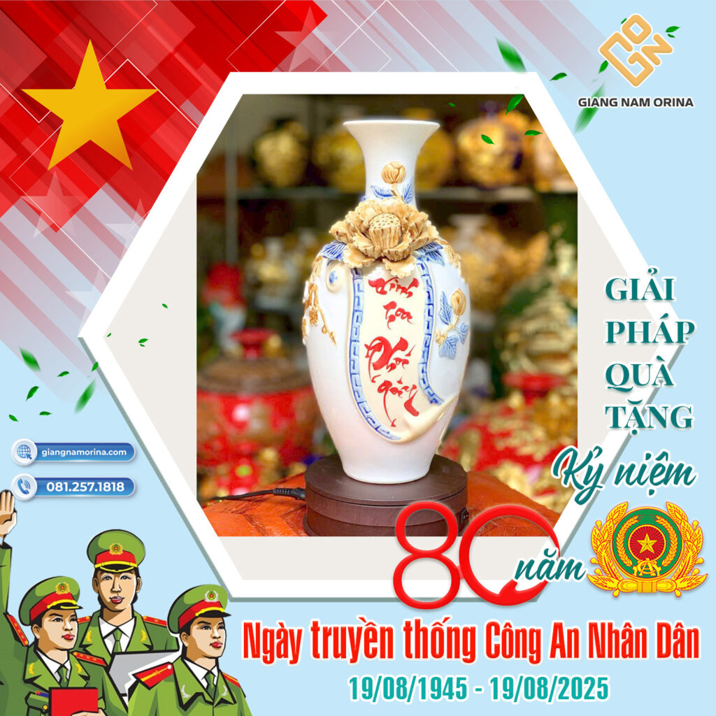 Một số hình ảnh sản phẩm quà tặng kỉ niệm công an nhân dân đẹp nhất