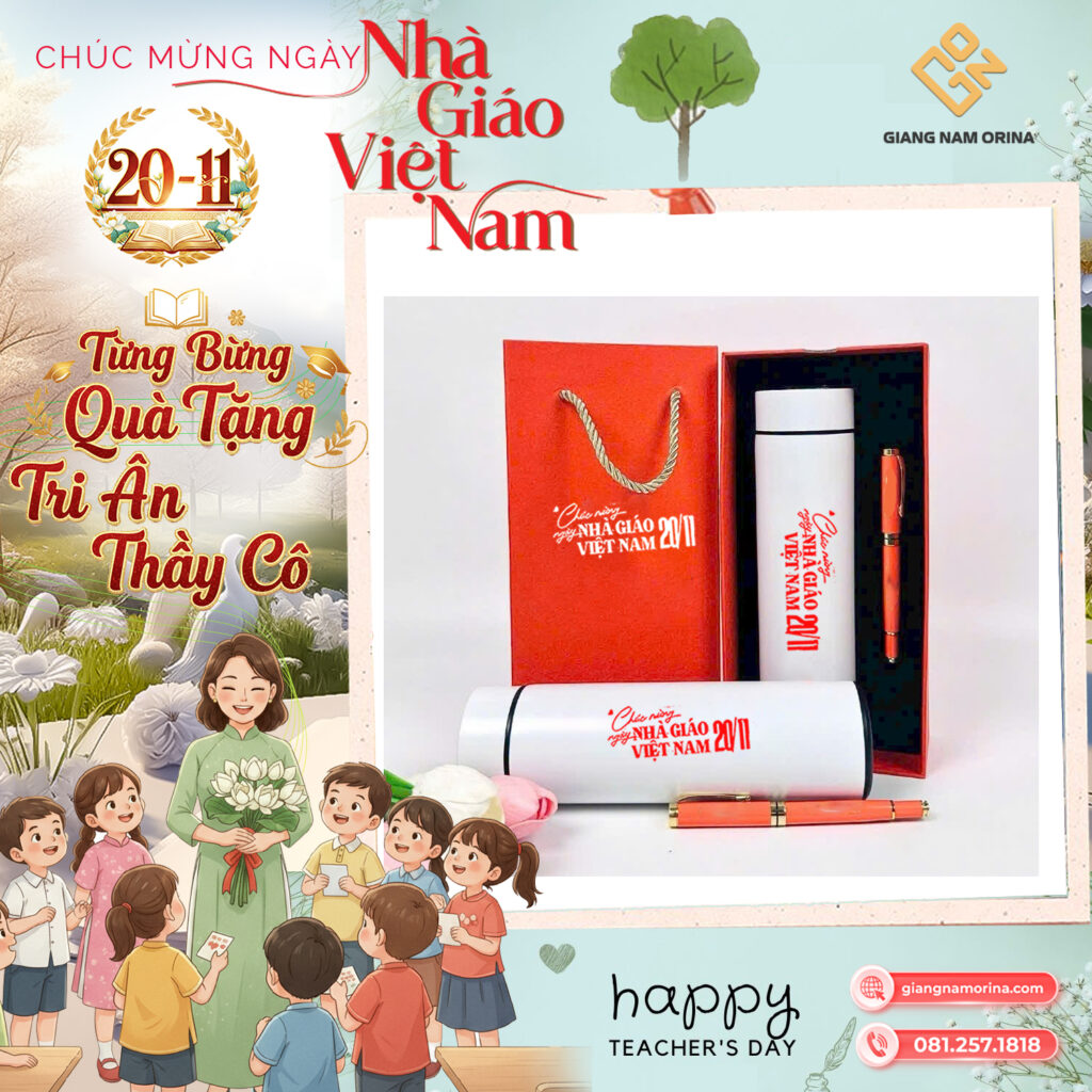 Set bình giữ nhiệt kèm bút