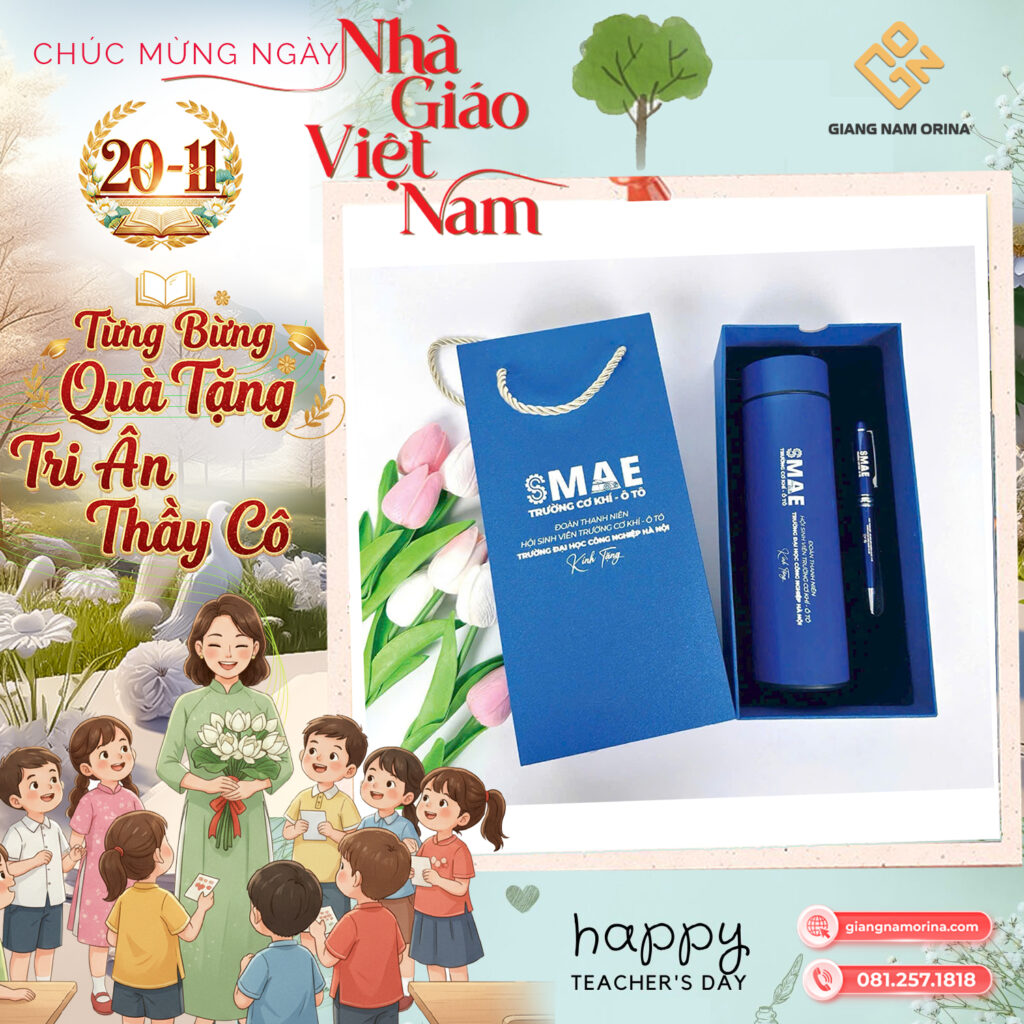 Set bình giữ nhiệt kèm bút