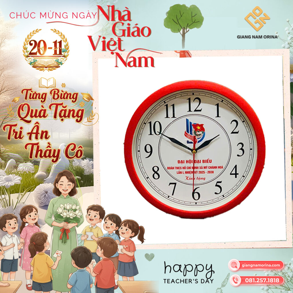 Đồng hồ treo tường in logo