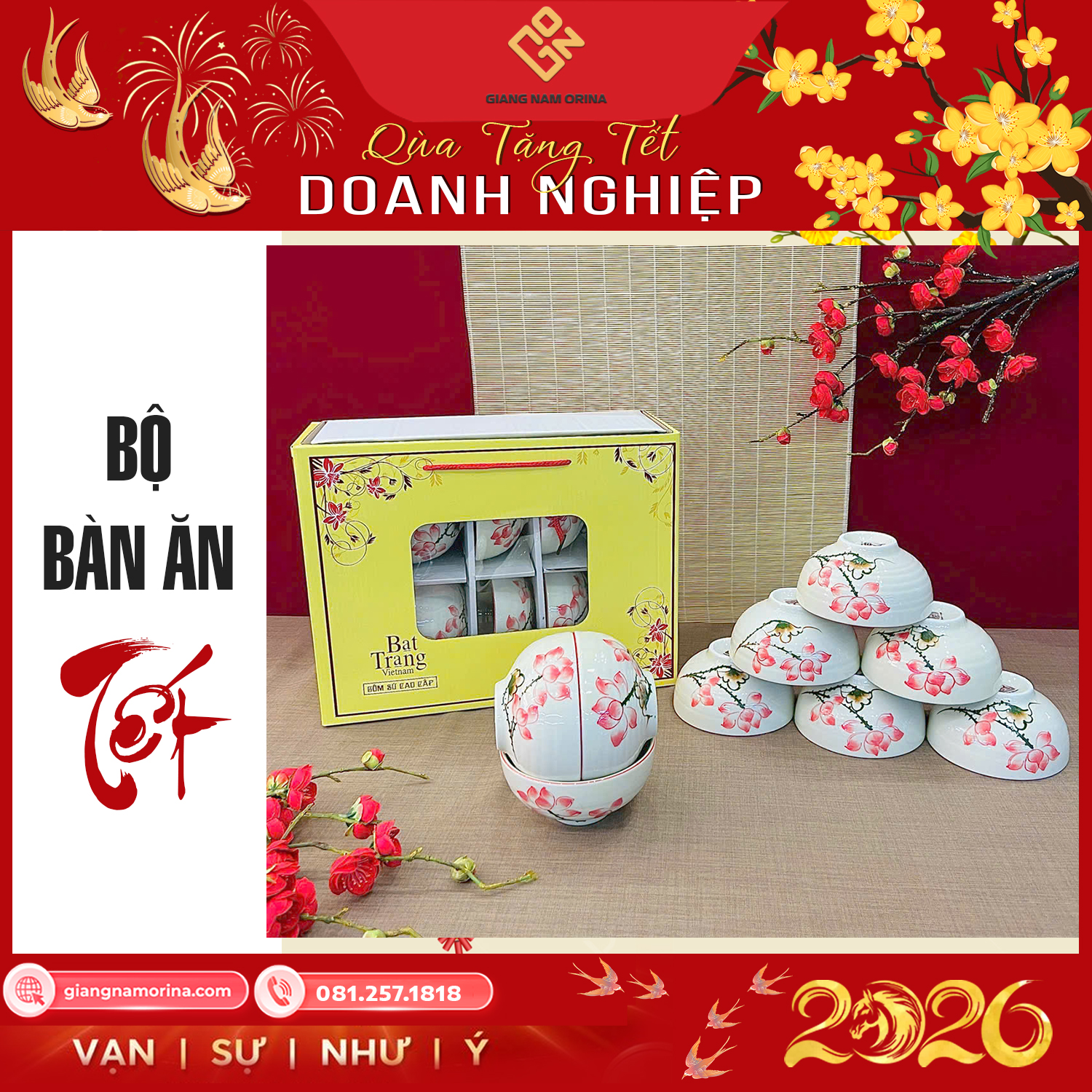 Bộ chén cơm Bát Tràng vẽ hoa sen hồng 1 Bộ chén cơm Bát Tràng vẽ hoa sen hồng