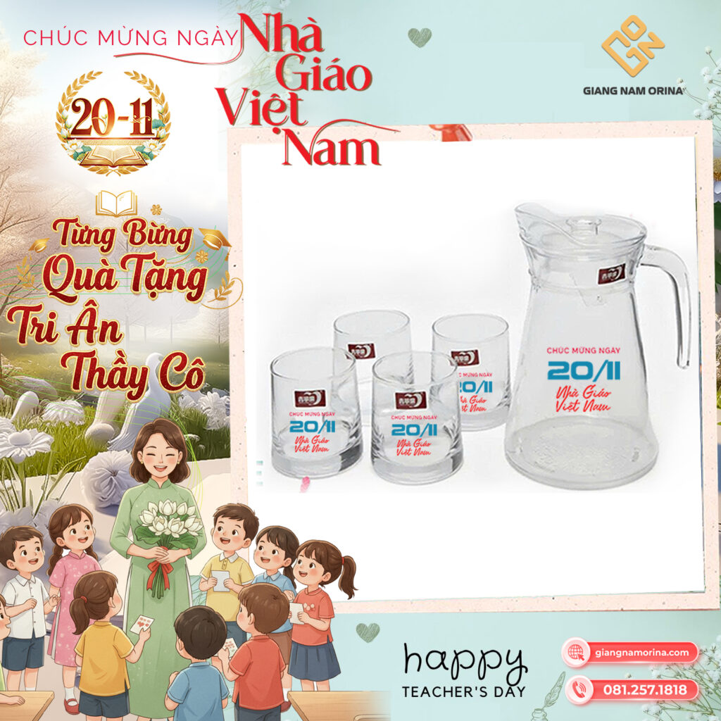 Bộ ly thủy tinh in logo