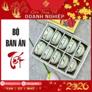 Bộ bát cơm Bát Tràng vẽ cà rốt