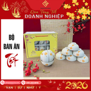 Bộ chén cơm hoạ tiết mai vàng