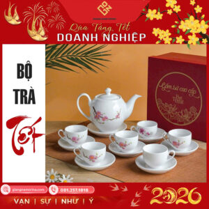 Bộ ấm chén trà hoa đào