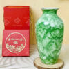 Lọ hoa gốm sứ men vân đá xanh lục