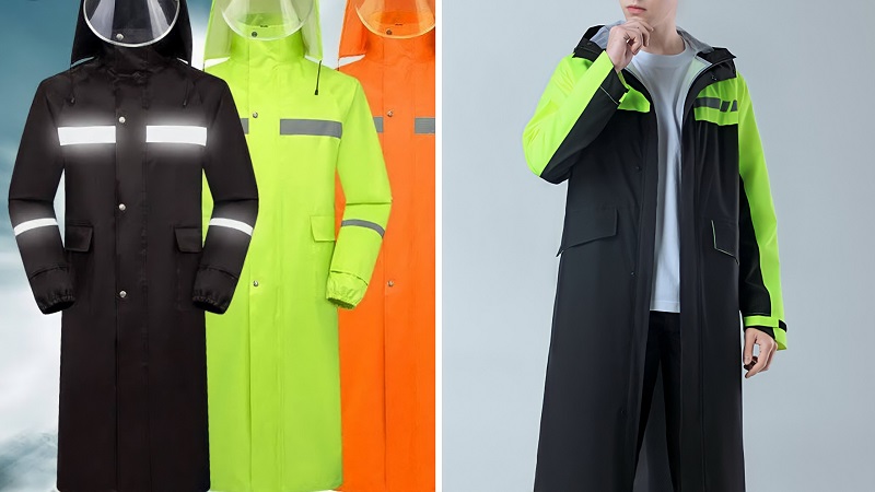 Áo mưa măng tô có kính chắn