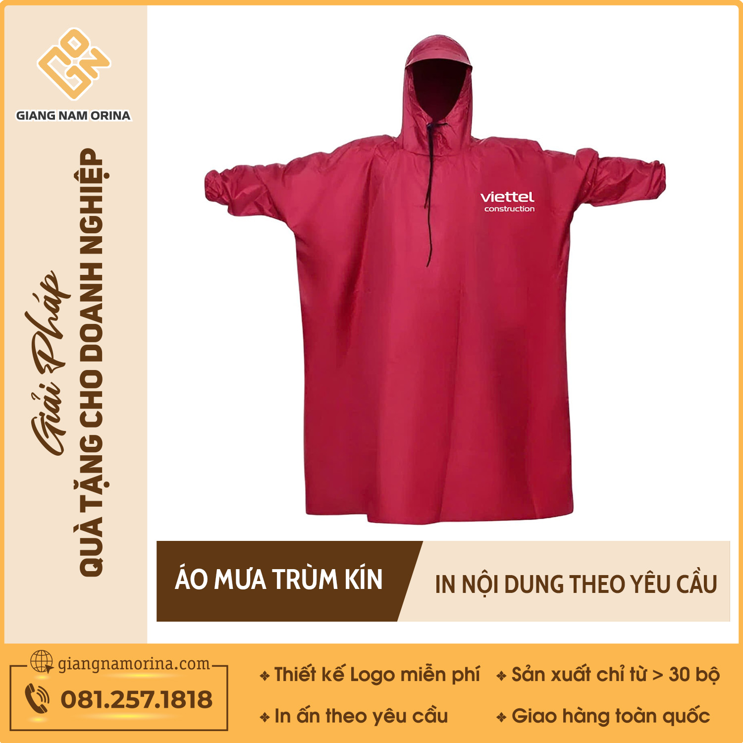 Đơn vị cung cấp áo mưa ngân hàng uy tín – Giang Nam Orina