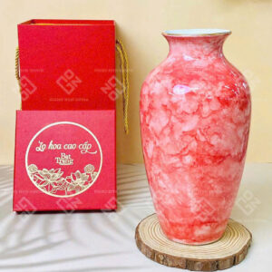 Lọ hoa gốm sứ men vân đá đỏ