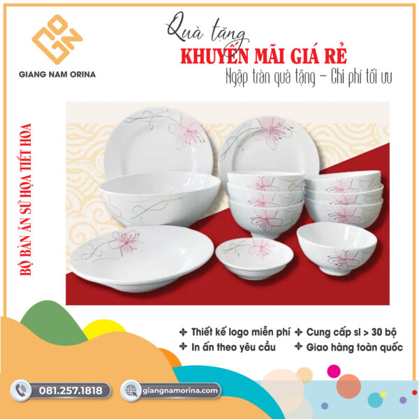 Bộ bàn ăn gốm sứ sang trọng