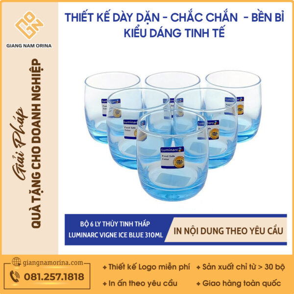 Ly thủy tinh in logo